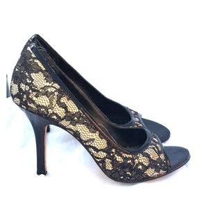 WHBM Lace peep toe stiletto